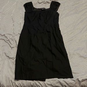 Vintage Banana Republic Cap Sleeve Black Wool Dress Size 14